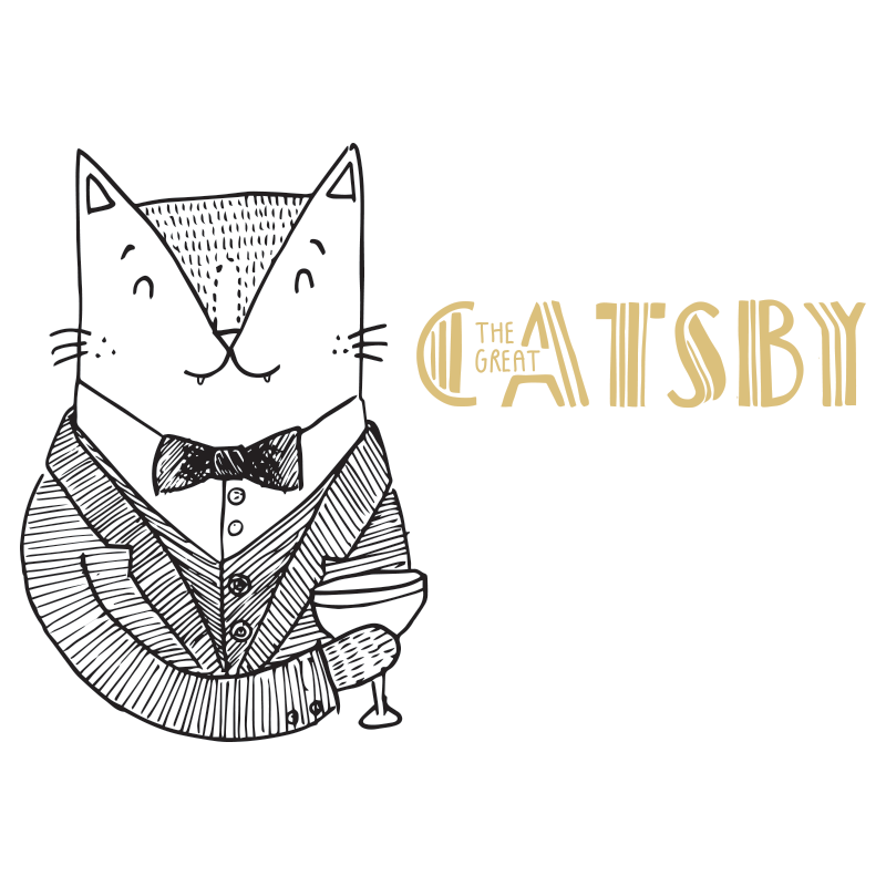 The Great Gatsby cat pun illustration
