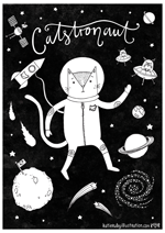 Catstronaut Colouring Page