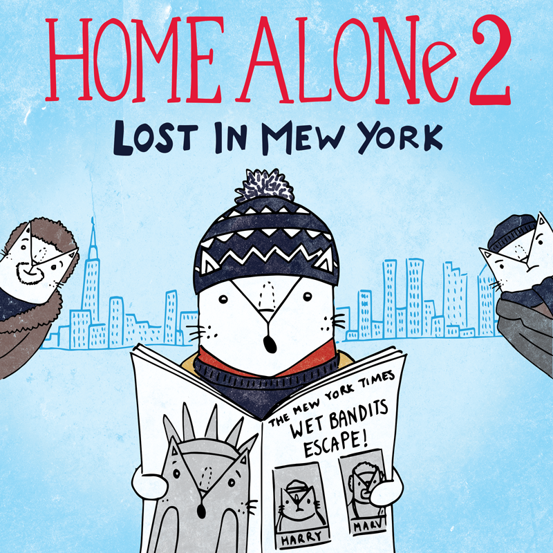 Home Alone 2 cat pun illustration