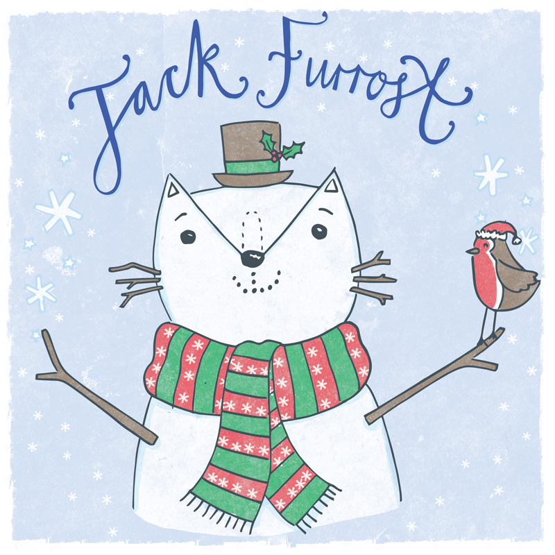Jack Frost cat pun illustration