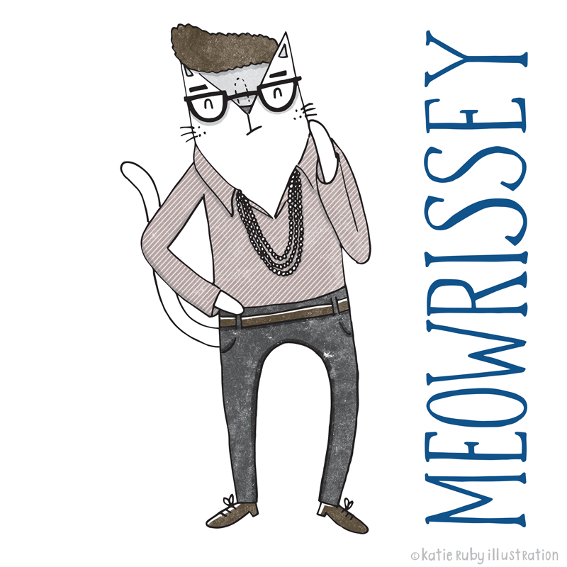 morrissey cat pun illustration