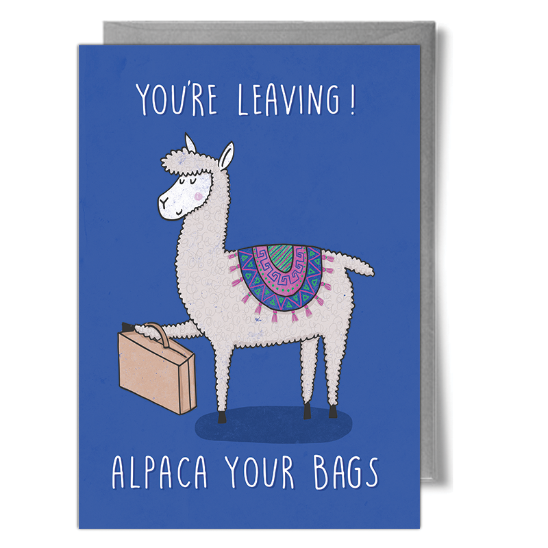 alpaca leaving greeting card