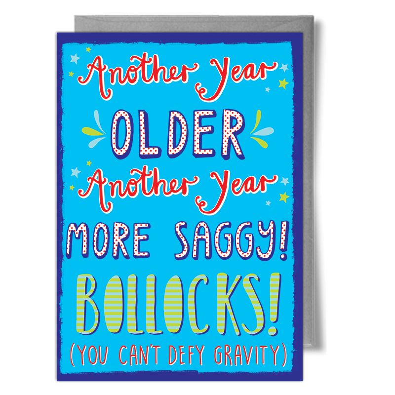 bollocks typographic birthday card