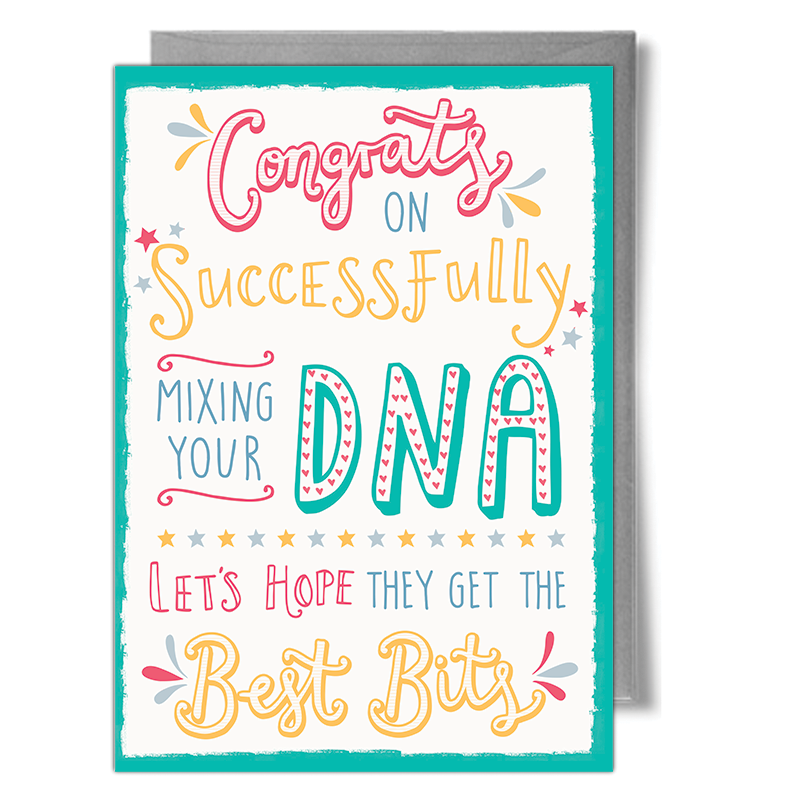 typographic new baby greeting card