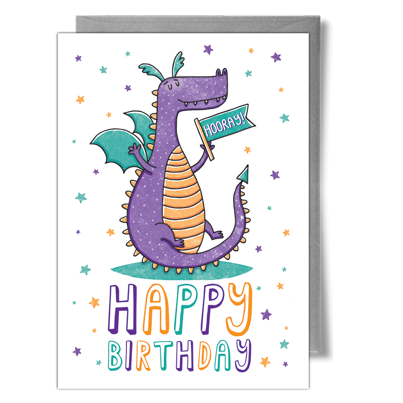 dragon character birthday card