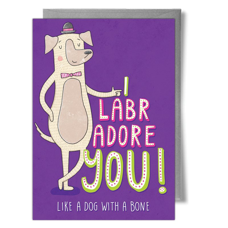 labrador dog adore greetings card