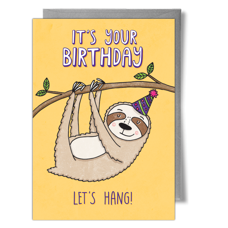 sloth pun birthday card