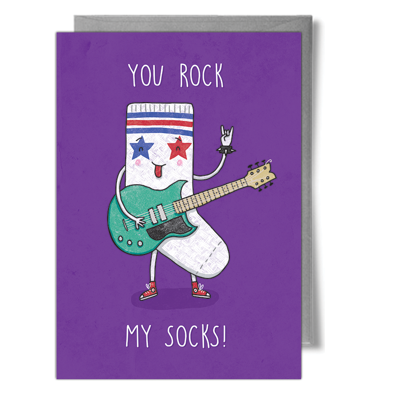 rock my socks greeting card