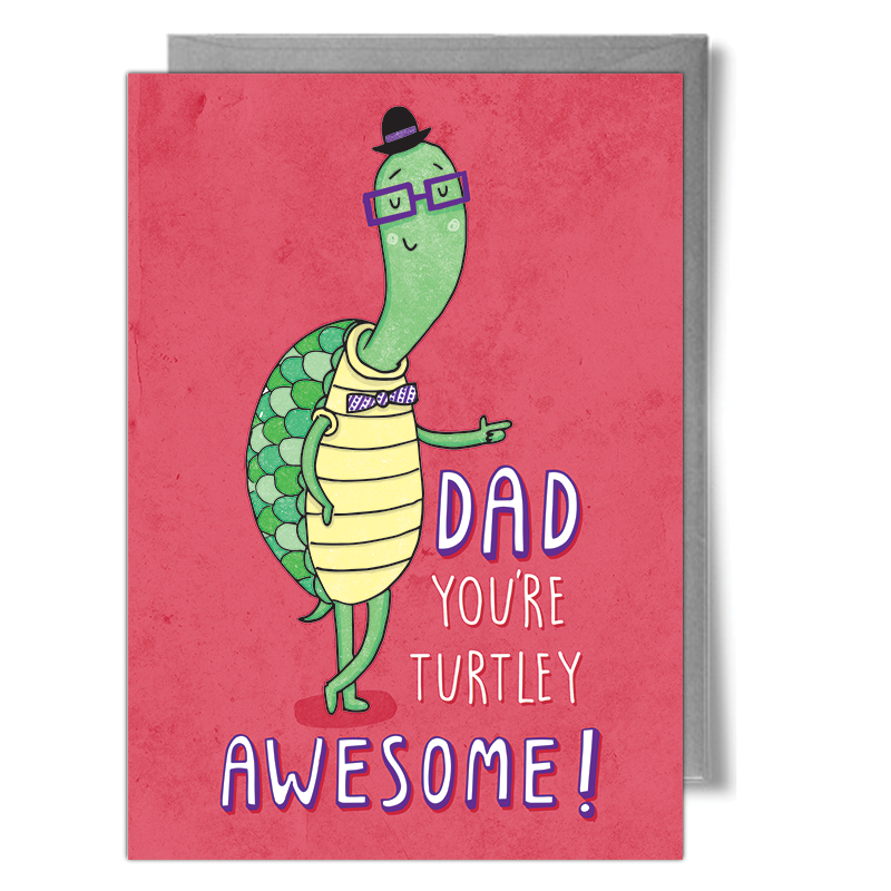 dad turtle pun greeting card