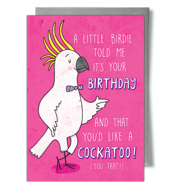 cockatoo pun bird birthday card