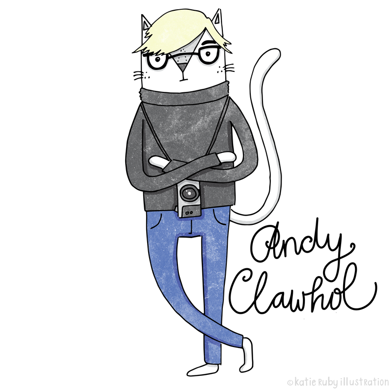 Andy Warhol Cat Pun Illustration