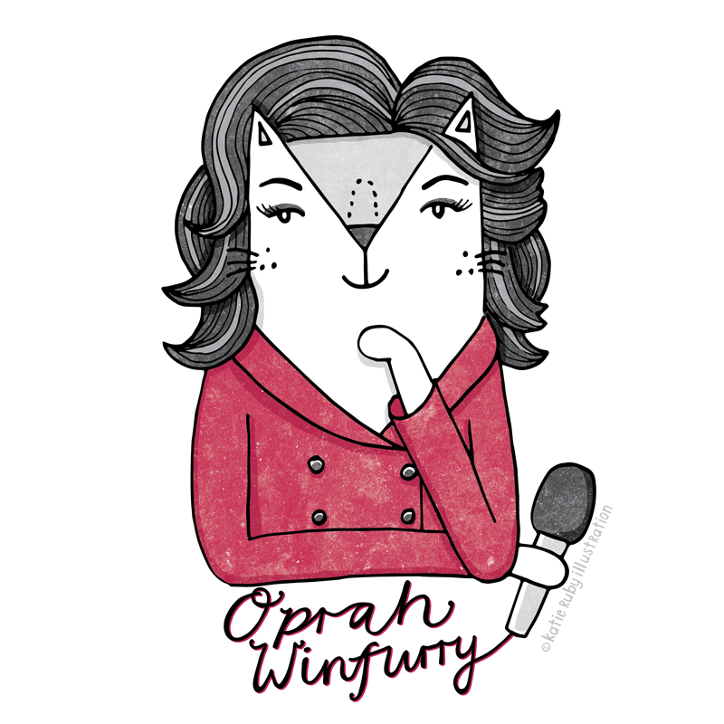 Oprah Winfrey Cat Pun Illustration