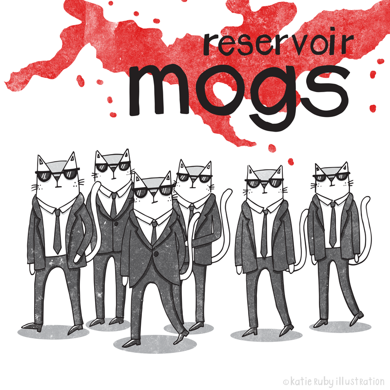 Reservoir Dogs Mogs Cat Pun Illustration