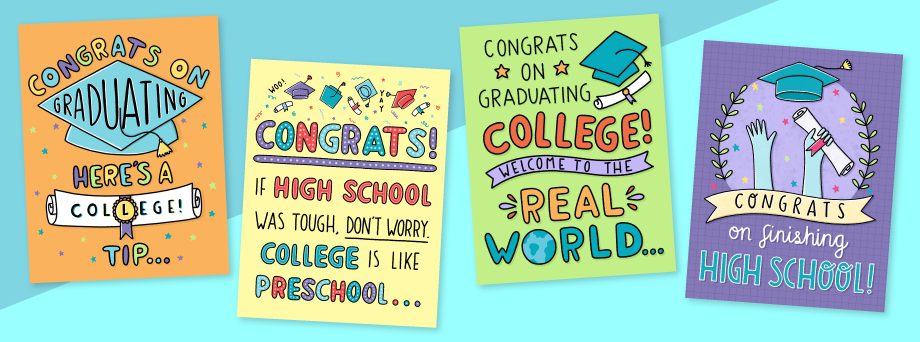 Big Moods College & High School Graduation Card Designs