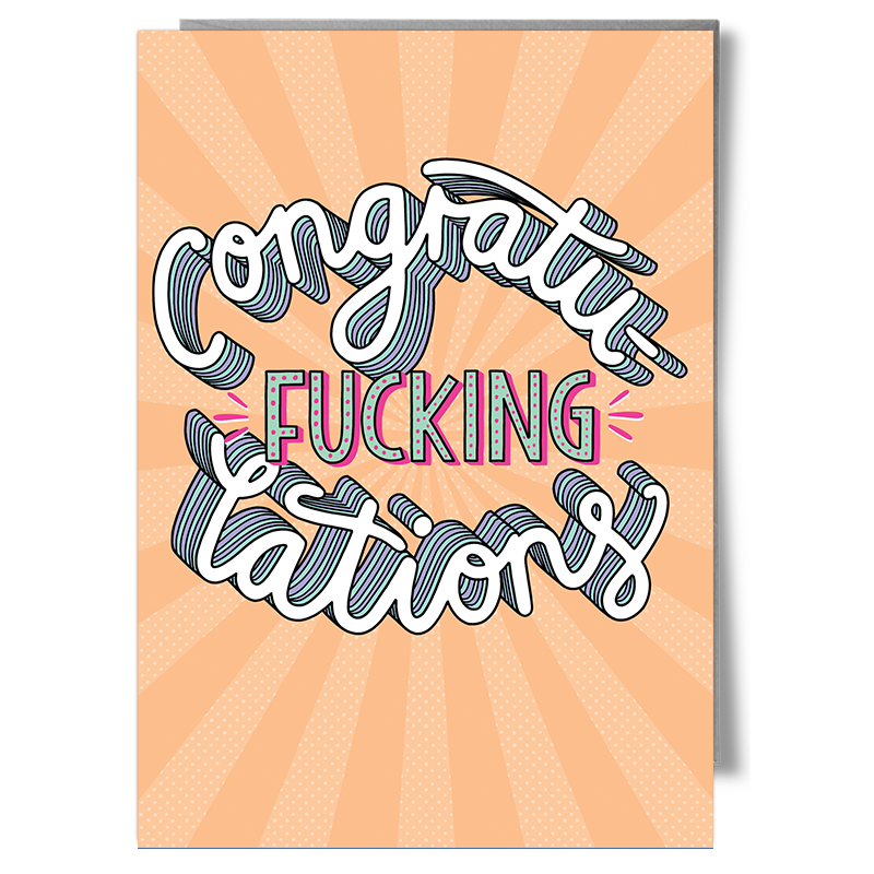 congratufuckinglations congratulations greetings card typography